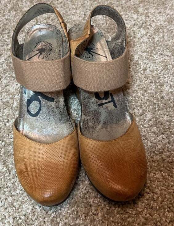 OTBT Shoes - OTBT Rexburg Wedge Sandals Tan Leather Textile Size 7M
